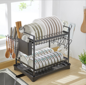 Kệ để chén bát trên bồn rửa tủ bếp 2 tầng