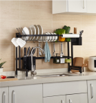 Kệ để chén bát trên bồn rửa tủ bếp 2 tầng